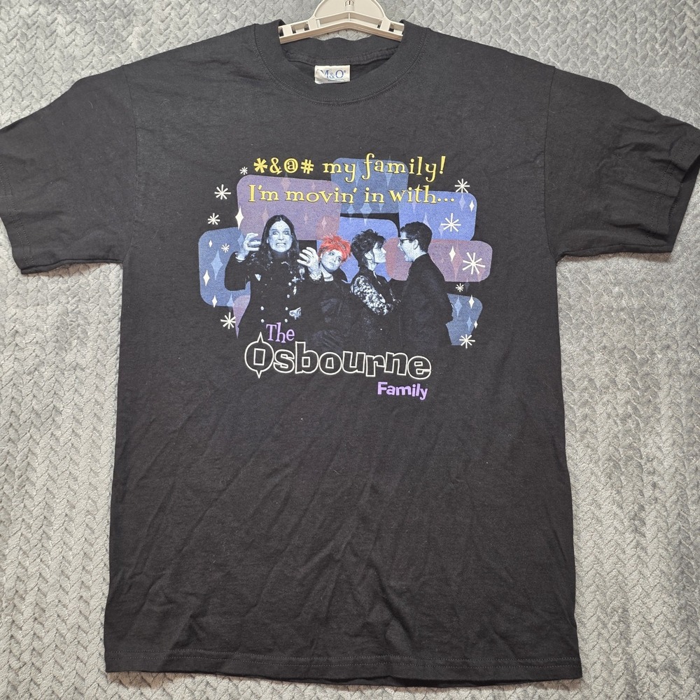 Vintage 2002 The Osbourne Family T-Shirt Ozzy Osbourne Men Medium Black M&O MTV
